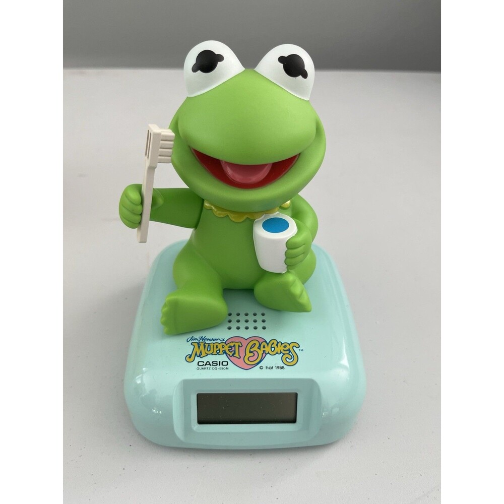 Casio Muppet Babies Musical Timer Clock Baby Kermit the Frog Rare READ